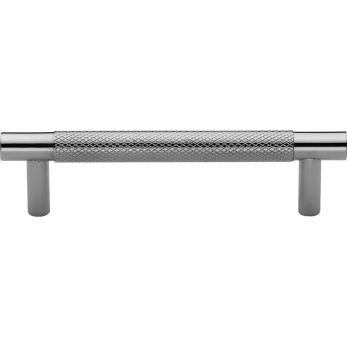 Heritage Brass Cabinet Pull Partial Knurl Design 96mm CTC Polished Nickel finish